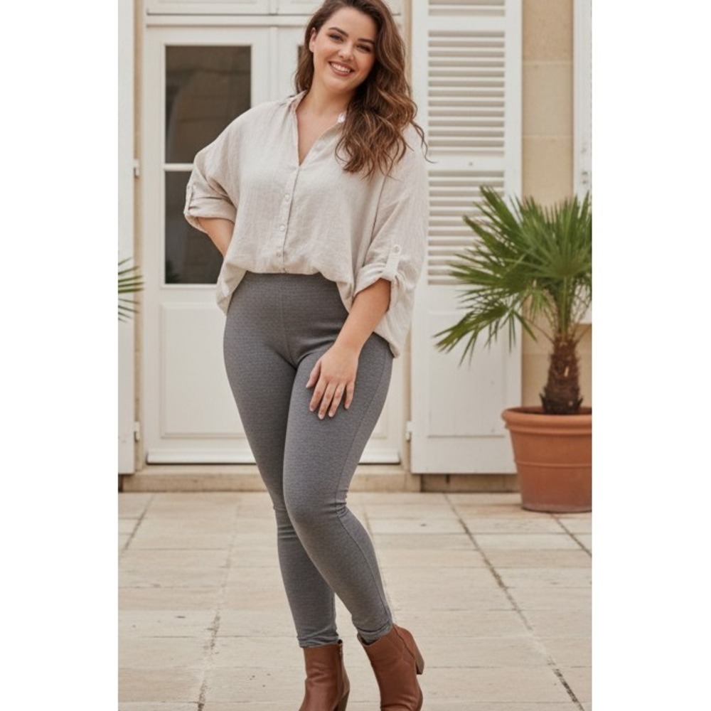Matilda Jane Womens XL Stretch Pant Gray Slimming Pull On Ankle Legging 32673B